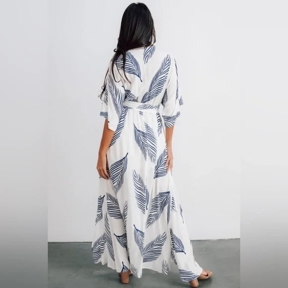 Baltic Born Corinth Maxi Dress White Blue Size XXL - Picture 2 of 9